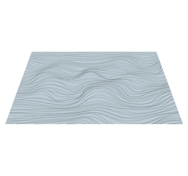 Tapis vinyle salon motifs bleus ondulés - TenStickers