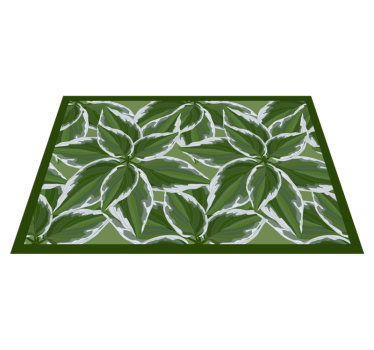 Tapis vinyle salon motif de feuille verte - TenStickers