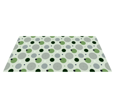 Tapis vinyle cuisine motifs circulaires verts - TenStickers