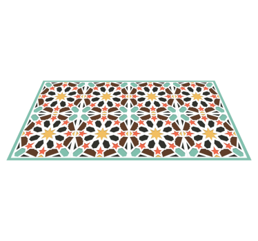 Tapis vinyle carreaux de ciment tuiles étoilées colorées - TenStickers
