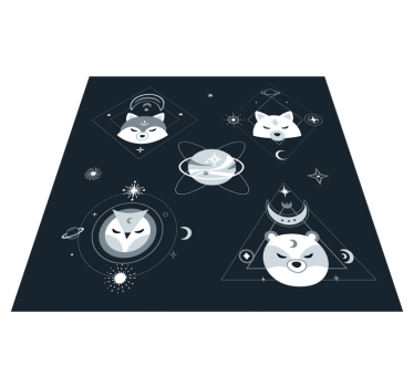 Tapis vinyl enfant Animaux nordiques cosmiques - TenStickers