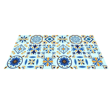 Tapis vinyle cuisine motif de tuile traditionnel - TenStickers