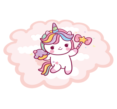 Tapis vinyle pour enfants bébé licorne avec baguette - TenStickers