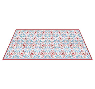 Tapis vinyle carreaux de ciment inspiration florale - TenStickers