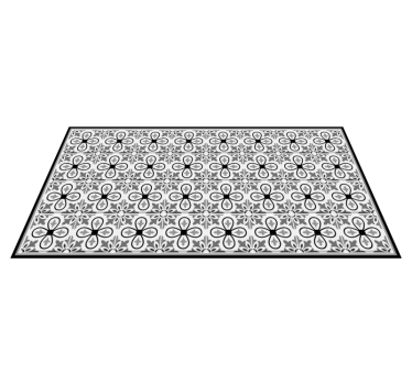 Tapis vinyle carreaux de ciment portugais noir blanc - TenStickers