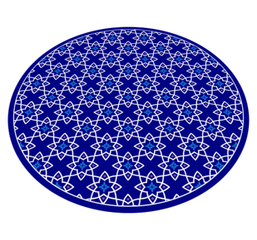 Tapis mosaique vinyle motif floral azur - TenStickers