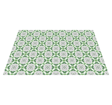 Tapis vinyle cuisine mosaïque florale verte - TenStickers