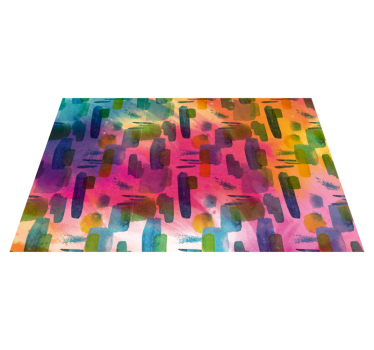Tapis vinyle salon segments de couleurs artistiques - TenStickers