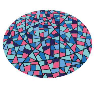Tapis mosaique vinyle arrangement géométrique coloré - TenStickers
