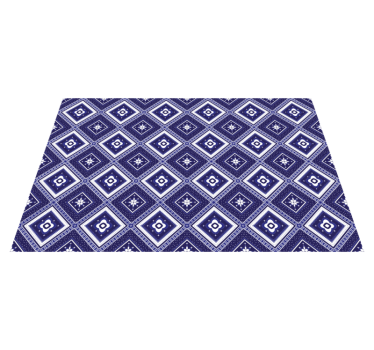 Tapis vinyle carreaux de ciment motif diamant bleu - TenStickers