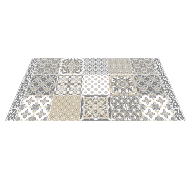 Tapis vinyle cuisine vintage carreaux de ciment gris - TenStickers