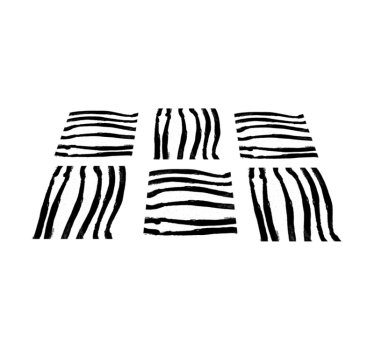 Tapis geometrique Rayures noires et blanches - TenStickers