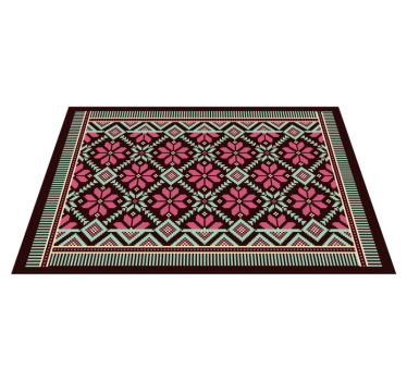 Tapis vinyle salon inspiration florale nordique - TenStickers