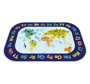 Tapis vinyle mappemonde Pour les enfants avec alphabet - TenStickers