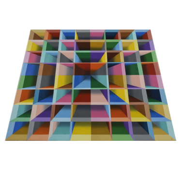 Tapis vinyle salon géométrie vivante - TenStickers