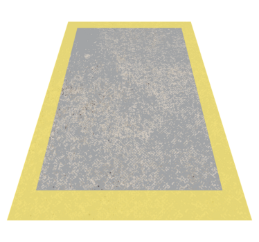 Tapis vinyle salon cadre jaune - TenStickers