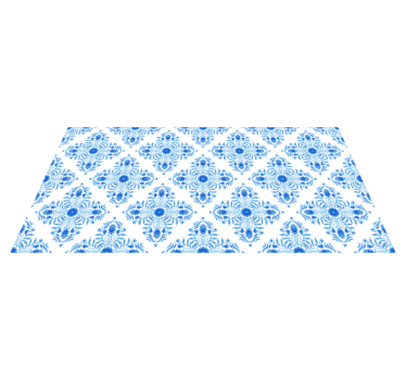 Tapis mosaique vinyle motif botanique azur - TenStickers