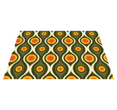 Tapis mosaique vinyle emblème de cercle rétro - TenStickers