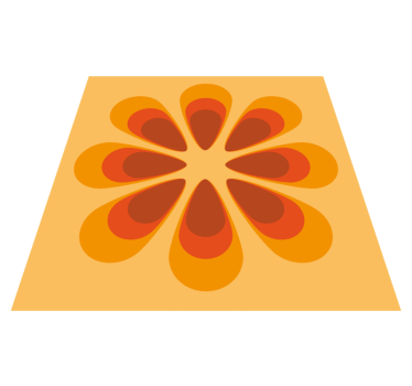 Tapis vinyle salon forme florale rétro - TenStickers