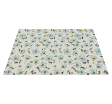 Tapis vinyle salon fraîcheur florale - TenStickers