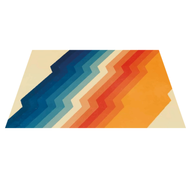 Tapis vinyle salon zigzag dynamique - TenStickers