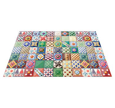 Tapis vinyle carreaux de ciment Carreaux mexicains vert - TenStickers