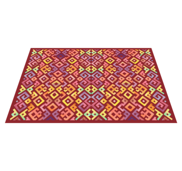 Tapis vinyle carreaux de ciment motif géométrique coloré - TenStickers