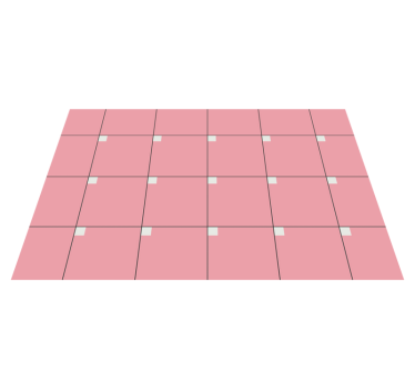 Tapis vinyle salon carrés roses - TenStickers