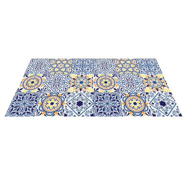 Tapis vinyle cuisine disposition de carreaux vibrante - TenStickers