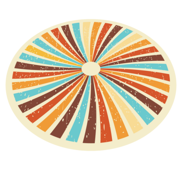 Tapis vinyle vintage motif rétro radiant - TenStickers