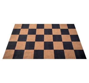 Tapis vinyle salon à carreaux marron - TenStickers