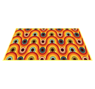 Tapis vinyle vintage motif ondulé coloré - TenStickers