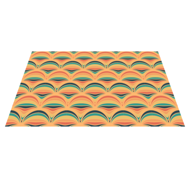 Tapis vinyle vintage motifs de vagues colorés - TenStickers