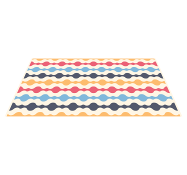 Tapis vinyle vintage lignes rétro colorées - TenStickers