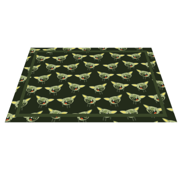 Tapis vinyle pour enfants visages de monstres verts - TenStickers