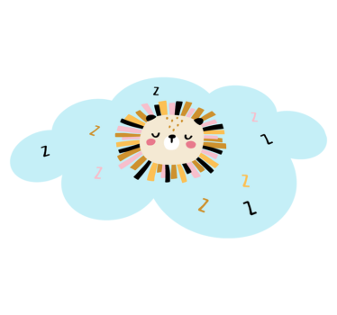 Tapis vinyle pour enfants nuage de lion endormi - TenStickers
