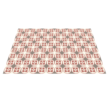 Tapis vinyle salle de bain carrelage orange pastel et beige - TenStickers