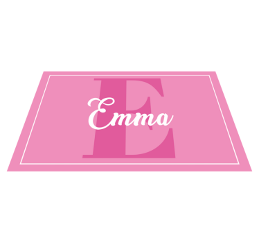 Tapis vinyle autres tapis motif rose avec initiale - TenStickers
