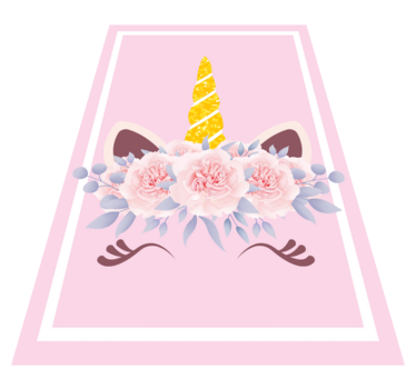 Tapis vinyle pour enfants magie florale de la licorne - TenStickers