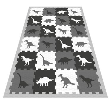 Tapis vinyle pour enfants motif dinosaure gris - TenStickers