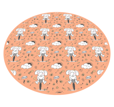 Tapis vinyle pour enfants thème joyeux de l'éléphant - TenStickers