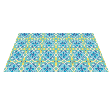Tapis vinyle carreaux de ciment éléments florissants - TenStickers