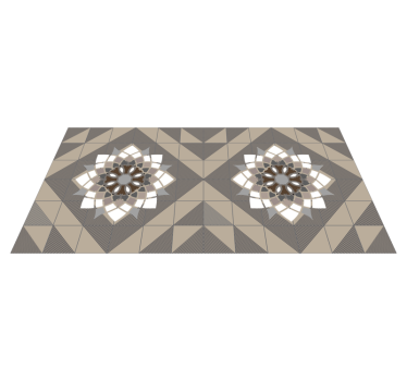 Tapis mosaique vinyle motif floral géométrique - TenStickers