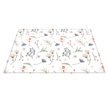 Tapis vinyle salon élément botanique floral - TenStickers