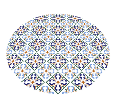 Tapis vinyle carreaux de ciment nuances de bleu géométriques - TenStickers