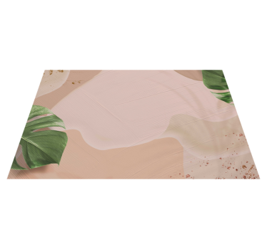 Tapis vinyle salon blush feuille tropicale - TenStickers