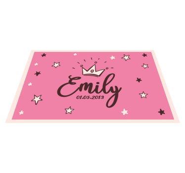 Tapis vinyle autres tapis nom avec couronne et étoiles - TenStickers