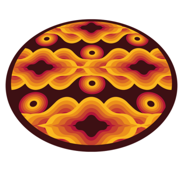 Tapis mosaique vinyle motif spirale vintage - TenStickers