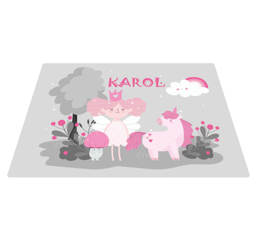 Tapis vinyle autres tapis scène de conte de fées avec nom - TenStickers