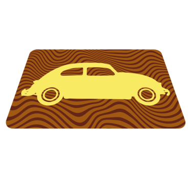 Tapis vinyle route silhouette de voiture ancienne - TenStickers